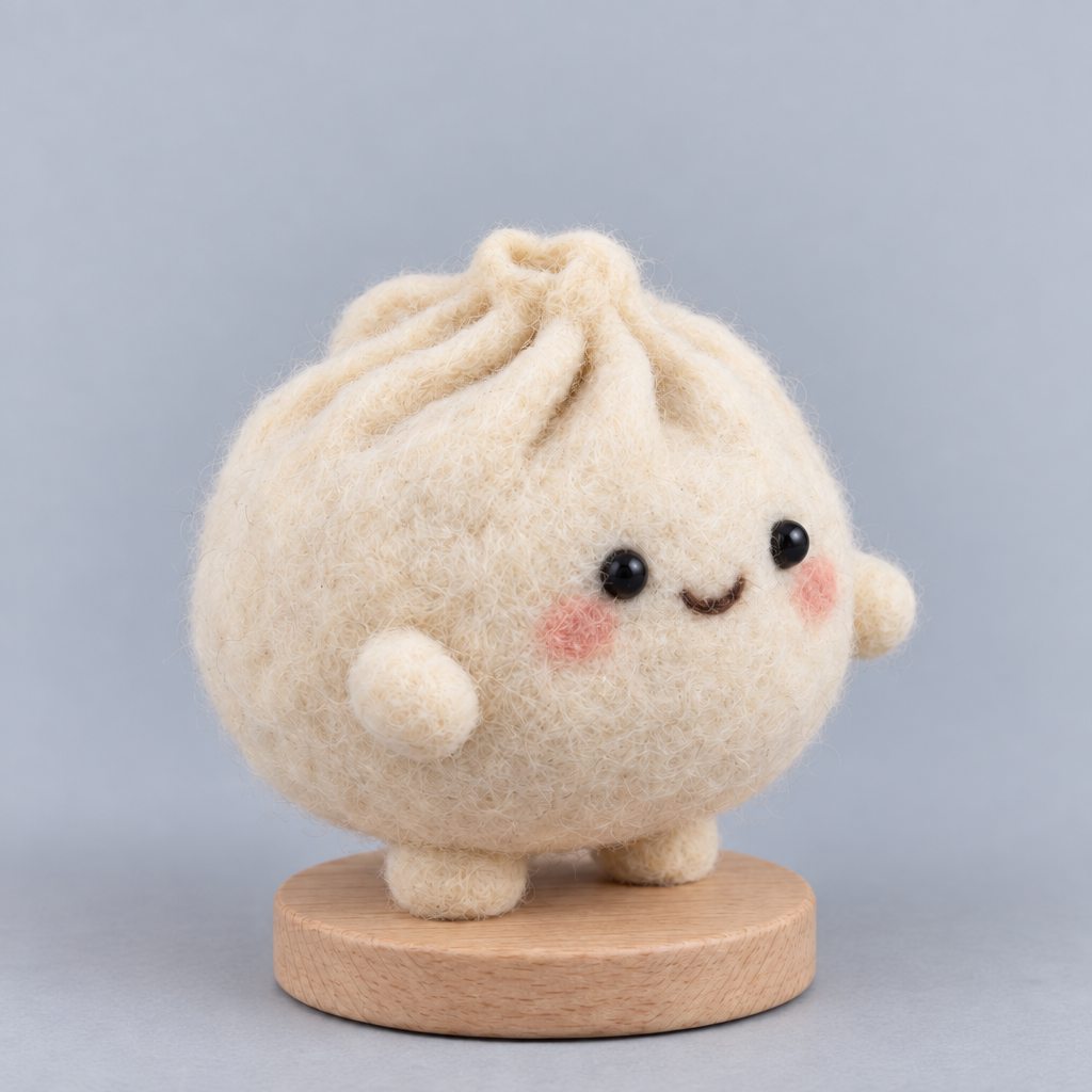 Needle-Felted Dumpling Buddy