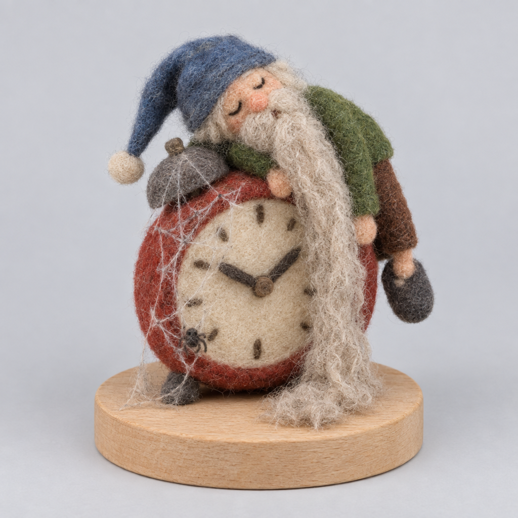 Needle-Felted Five-Minute Nap — slight side