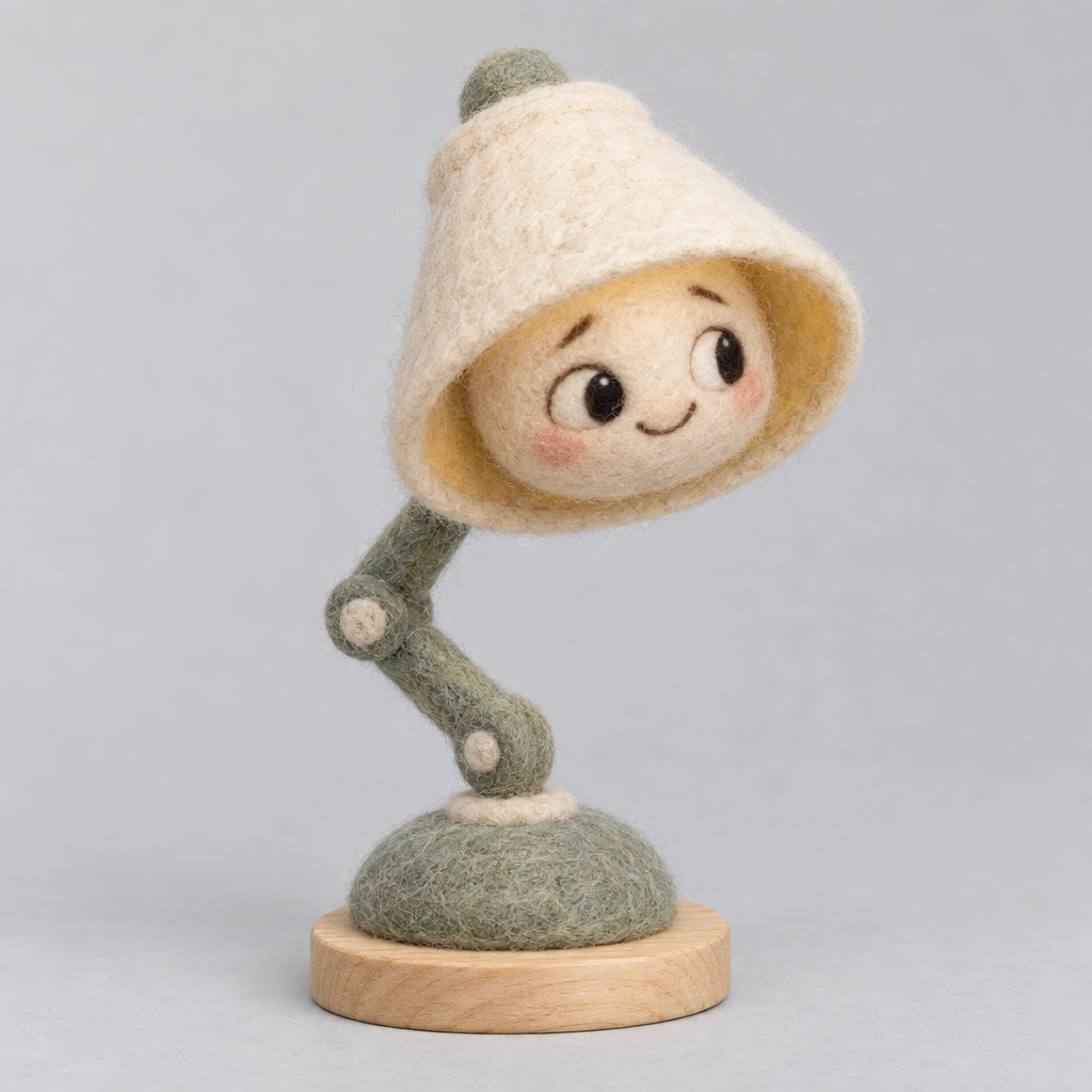 Needle-Felted Gaslight Lamp — slight side