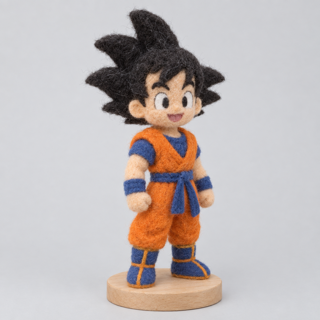 Needle-Felted Goku — slight side