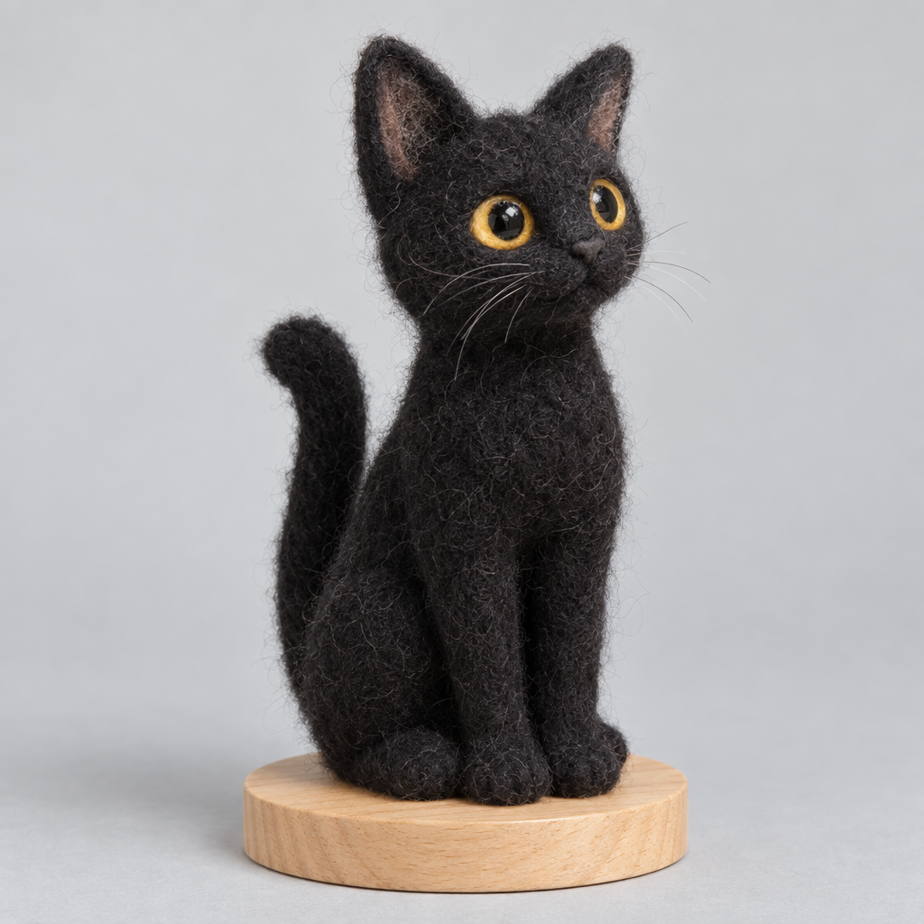 Needle-Felted Jiji Cat