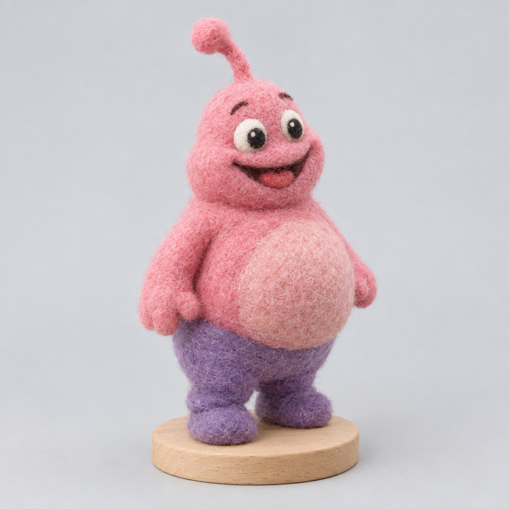Needle-Felted Majin Buu — slight side