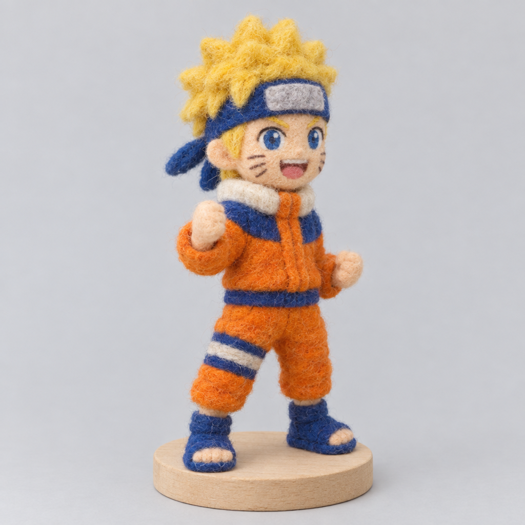 Needle-Felted Naruto — slight side